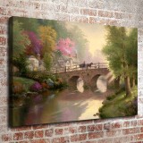 Hometown Bridge HD Canvas Print Home Decor Paintings Wall Art Pictures