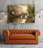 Hometown Bridge HD Canvas Print Home Decor Paintings Wall Art Pictures