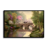 Hometown Bridge HD Canvas Print Home Decor Paintings Wall Art Pictures