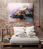 Lochaven Cottage HD Canvas Print Home Decor Paintings Wall Art Pictures