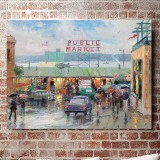 Pike Place Market HD Canvas Print Home Decor Paintings Wall Art Pictures