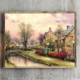 Lamplight Lane HD Canvas Print Home Decor Paintings Wall Art Pictures