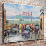 Pike Place Market HD Canvas Print Home Decor Paintings Wall Art Pictures