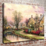 Lamplight Lane HD Canvas Print Home Decor Paintings Wall Art Pictures