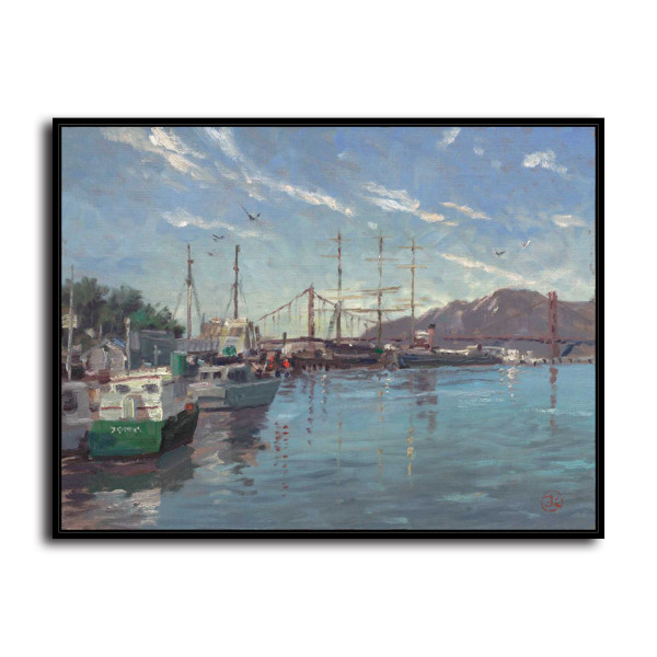 Fisherman Wharf Marina HD Canvas Print Home Decor Paintings Wall Art Pictures