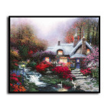 Evening At Swanbrooke Cottage Thomashire HD Canvas Print Home Decor Paintings Wall Art Pictures