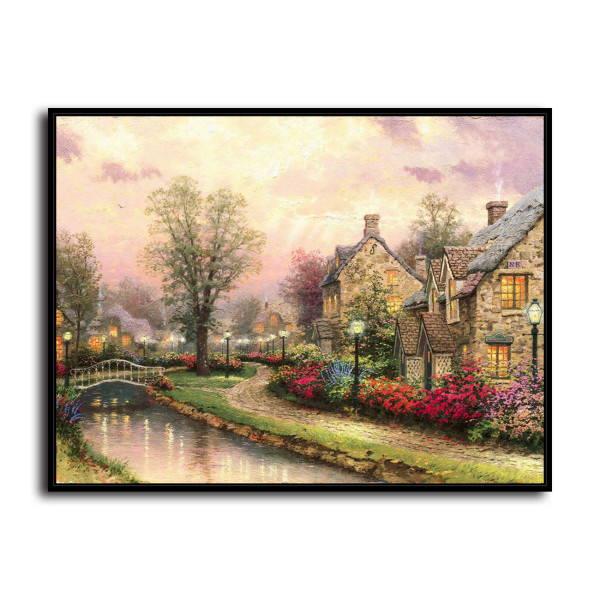 Lamplight Lane HD Canvas Print Home Decor Paintings Wall Art Pictures