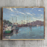 Fisherman Wharf Marina HD Canvas Print Home Decor Paintings Wall Art Pictures