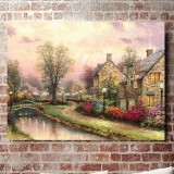 Lamplight Lane HD Canvas Print Home Decor Paintings Wall Art Pictures