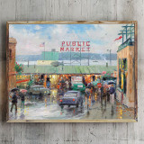 Pike Place Market HD Canvas Print Home Decor Paintings Wall Art Pictures