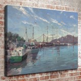 Fisherman Wharf Marina HD Canvas Print Home Decor Paintings Wall Art Pictures