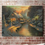 Christmas Evening HD Canvas Print Home Decor Paintings Wall Art Pictures