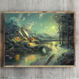 Christmas Moonlight HD Canvas Print Home Decor Paintings Wall Art Pictures