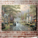 Hometown Evening HD Canvas Print Home Decor Paintings Wall Art Pictures