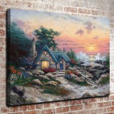 Cottage By The Sea HD Canvas Print Home Decor Paintings Wall Art Pictures