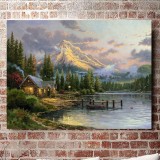 Lakeside Hideaway HD Canvas Print Home Decor Paintings Wall Art Pictures