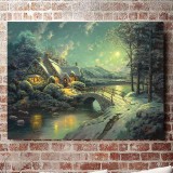 Christmas Moonlight HD Canvas Print Home Decor Paintings Wall Art Pictures