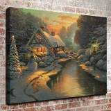 Christmas Evening HD Canvas Print Home Decor Paintings Wall Art Pictures