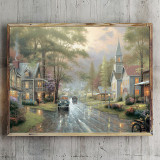 Hometown Evening HD Canvas Print Home Decor Paintings Wall Art Pictures