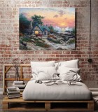 Cottage By The Sea HD Canvas Print Home Decor Paintings Wall Art Pictures