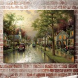 Hometown Morning HD Canvas Print Home Decor Paintings Wall Art Pictures