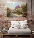 Cobblestone Village HD Canvas Print Home Decor Paintings Wall Art Pictures