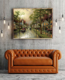 Hometown Morning HD Canvas Print Home Decor Paintings Wall Art Pictures