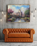 A New Day at the Cinderella Castle HD Canvas Print Home Decor Paintings Wall Art Pictures