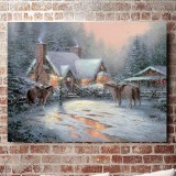 A Christmas Welcome HD Canvas Print Home Decor Paintings Wall Art Pictures