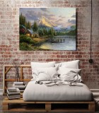 Lakeside Hideaway HD Canvas Print Home Decor Paintings Wall Art Pictures