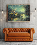 Christmas Moonlight HD Canvas Print Home Decor Paintings Wall Art Pictures