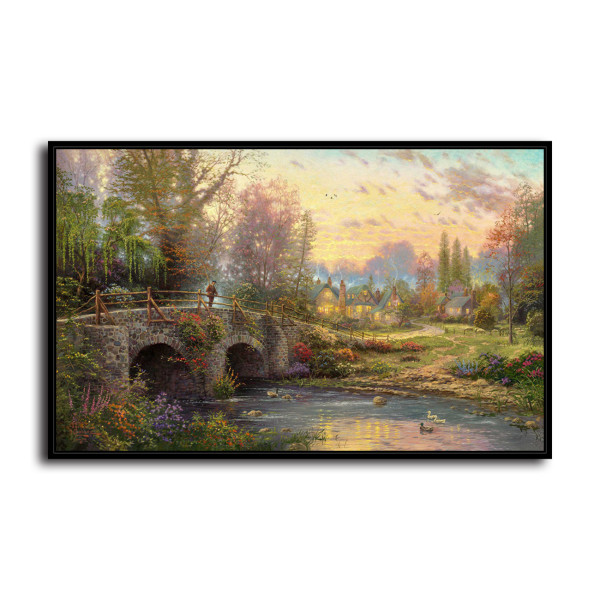 Cobblestone Evening HD Canvas Print Home Decor Paintings Wall Art Pictures