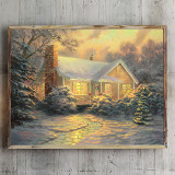 Christmas Cottage HD Canvas Print Home Decor Paintings Wall Art Pictures