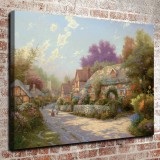 Cobblestone Village HD Canvas Print Home Decor Paintings Wall Art Pictures