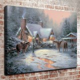 A Christmas Welcome HD Canvas Print Home Decor Paintings Wall Art Pictures