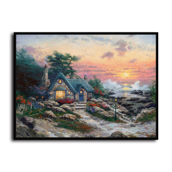 Cottage By The Sea HD Canvas Print Home Decor Paintings Wall Art Pictures