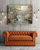 Hometown Evening HD Canvas Print Home Decor Paintings Wall Art Pictures