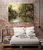 Hometown Morning HD Canvas Print Home Decor Paintings Wall Art Pictures