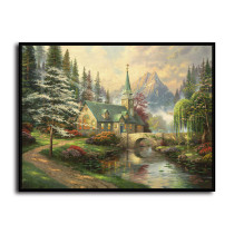 Dogwood Chapel HD Canvas Print Home Decor Paintings Wall Art Pictures