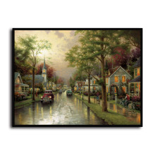 Hometown Morning HD Canvas Print Home Decor Paintings Wall Art Pictures