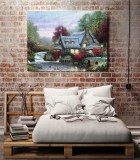 The Miller Cottage Thomashire HD Canvas Print Home Decor Paintings Wall Art Pictures