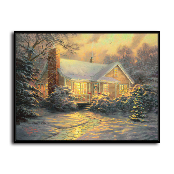 Christmas Cottage HD Canvas Print Home Decor Paintings Wall Art Pictures