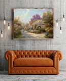 Cobblestone Village HD Canvas Print Home Decor Paintings Wall Art Pictures