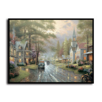 Hometown Evening HD Canvas Print Home Decor Paintings Wall Art Pictures