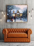 Skater Pond HD Canvas Print Home Decor Paintings Wall Art Pictures