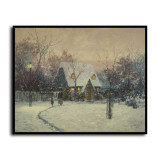 A Winter Cottage HD Canvas Print Home Decor Paintings Wall Art Pictures