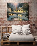 Deer Creek Cottage HD Canvas Print Home Decor Paintings Wall Art Pictures