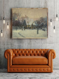 A Winter Cottage HD Canvas Print Home Decor Paintings Wall Art Pictures