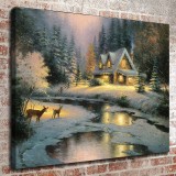 Deer Creek Cottage HD Canvas Print Home Decor Paintings Wall Art Pictures