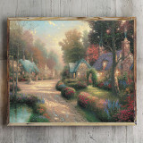 Cobblestone Lane I HD Canvas Print Home Decor Paintings Wall Art Pictures